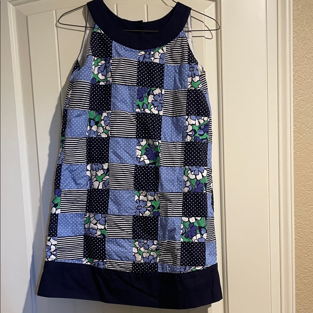 Gymboree Patchwork Dress - Blue, Navy, White, and Green